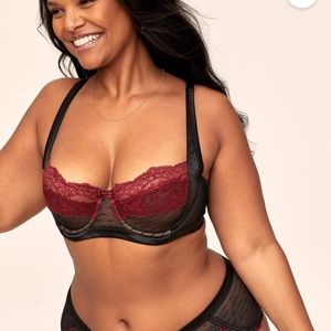 Adore me Lark bra Unlined black mesh balconette 38dd